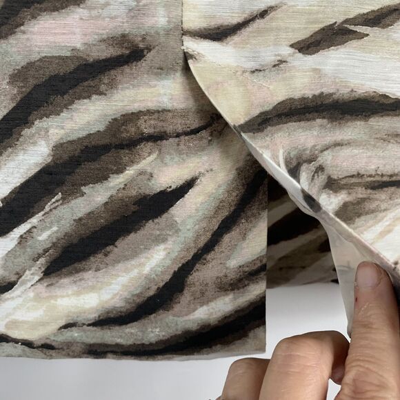 Chico’s Size 1 M Blazer Linen Blend Animal Print Long Sleeve Neutral Jacket Tan - Picture 7 of 9